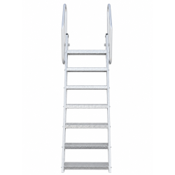 Aluminum ladder for pontoon (with 7 aluminum steps, foldable)