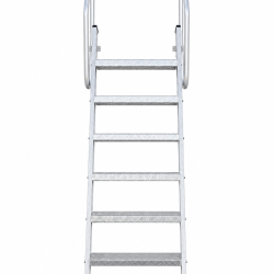 Aluminum ladder for pontoon (with 7 aluminum steps, foldable)