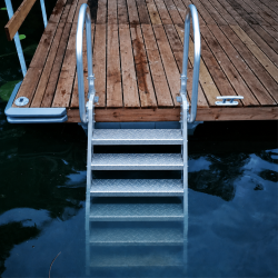 Aluminum ladder for pontoon (with 7 aluminum steps, foldable)