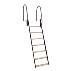 Hot dip galvanized ladder black (7 steps, foldable)