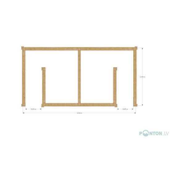 Dressing room (two separate entrances), 4.50 x 2.30 x 1.96m