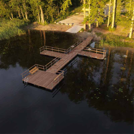 Set of floating pontoon 2.4 x 6 m (6x240L) Set of floating pontoon 2.4 x 6 m (6x240L)