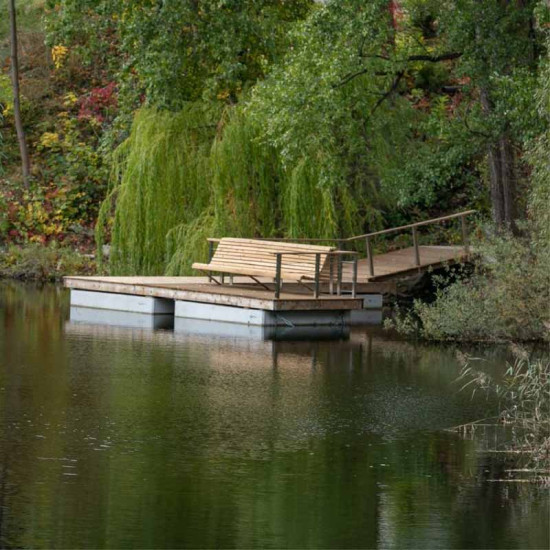 BP101 Set of floating pontoon platform 6×2.40m with decking