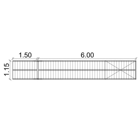 Set of floating pontoon 6 x 1.15 m (1x1000L)