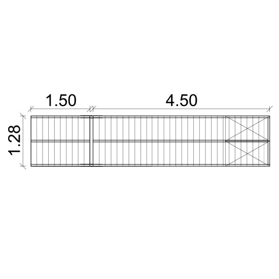 Set of floating pontoon 6 x 1.28 m (2x330L) Set of floating pontoon 6 x 1.28 m (2x330L)