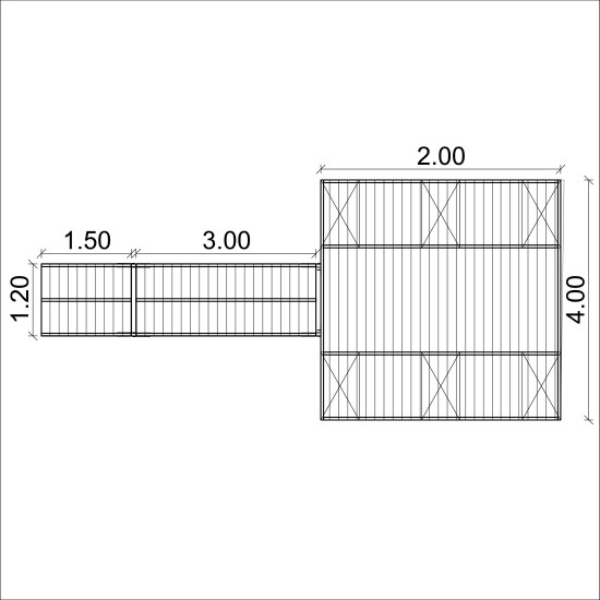 Set of floating pontoon 4 x 4 m (6x330L)
