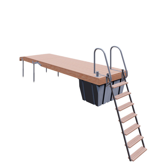 Exhibition Sample - WPC DECKING - Set of floating pontoon 6 x 1.9 m (1x1000L) grey Exhibition Sample - WPC DECKING - Set of floating pontoon 6 x 1.9 m (1x1000L) grey