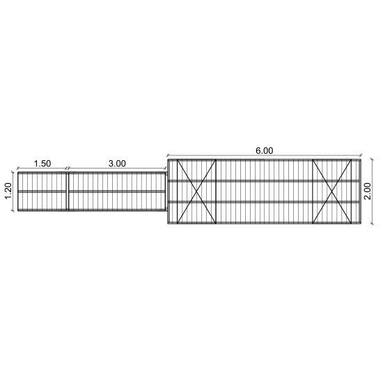 Set of floating pontoon 6 x 2 m (2x700L) Set of floating pontoon 6 x 2 m (2x700L)