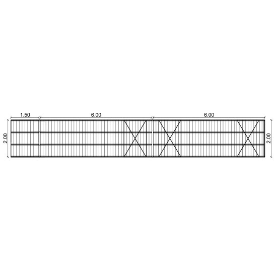 Set of floating pontoon 12 x 2 m (3x700L) Set of floating pontoon 12 x 2 m (3x700L)