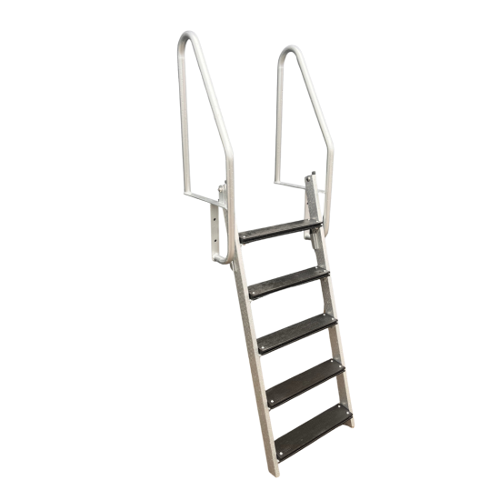 Aluminum ladder for pontoon (with 5 WPC steps, foldable)