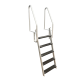 Aluminum ladder for pontoon (with 5 WPC steps, foldable)