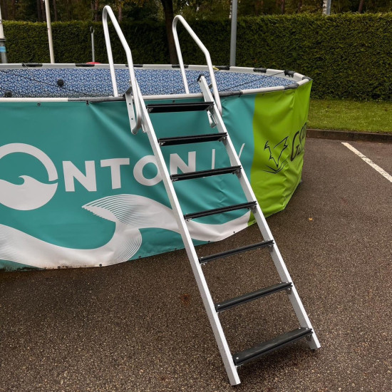 Aluminum ladder for pontoon (with 7 WPC steps, foldable)