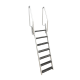 Aluminum ladder for pontoon (with 7 WPC steps, foldable)