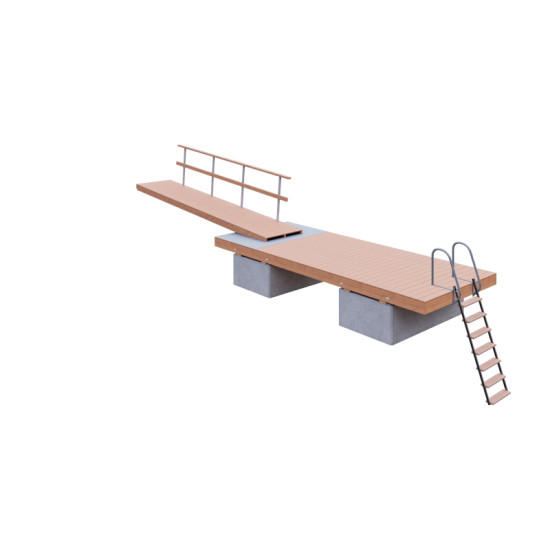 BP101 Set of floating pontoon platform 6×2.40m with decking