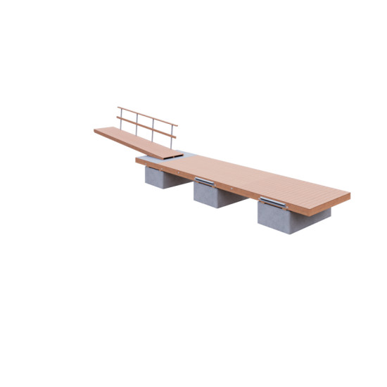 BP102 Set of floating pontoon platform 9×2.4m with decking