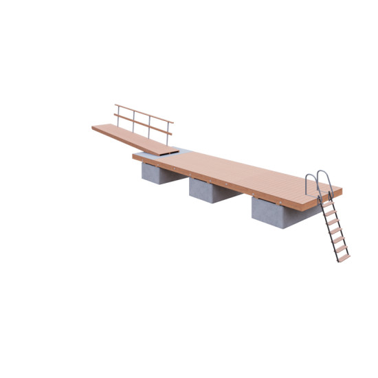 BP102 Set of floating pontoon platform 9×2.4m with decking