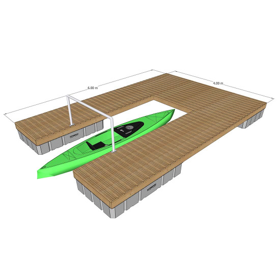 U-shaped pontoon with accessibility features (4x700L) U-shaped pontoon with accessibility features (4x700L)