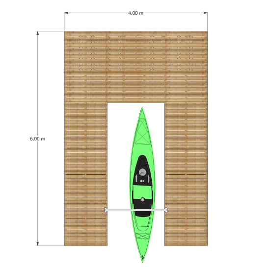 U-shaped pontoon with accessibility features (4x700L) U-shaped pontoon with accessibility features (4x700L)
